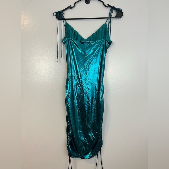 Superdown Manuela Ruched Metallic Mini Dress Size Small - Picture 9 of 13